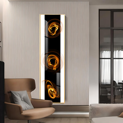 Golden Curl Design Premium Acrylic Vertical Wall Art