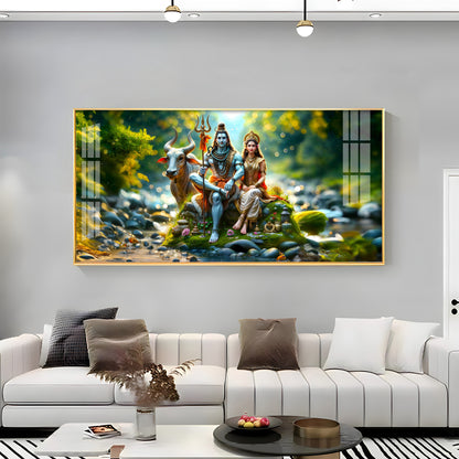 Lord Shiva and Shakti Premium Acrylic Horizontal Wall Art