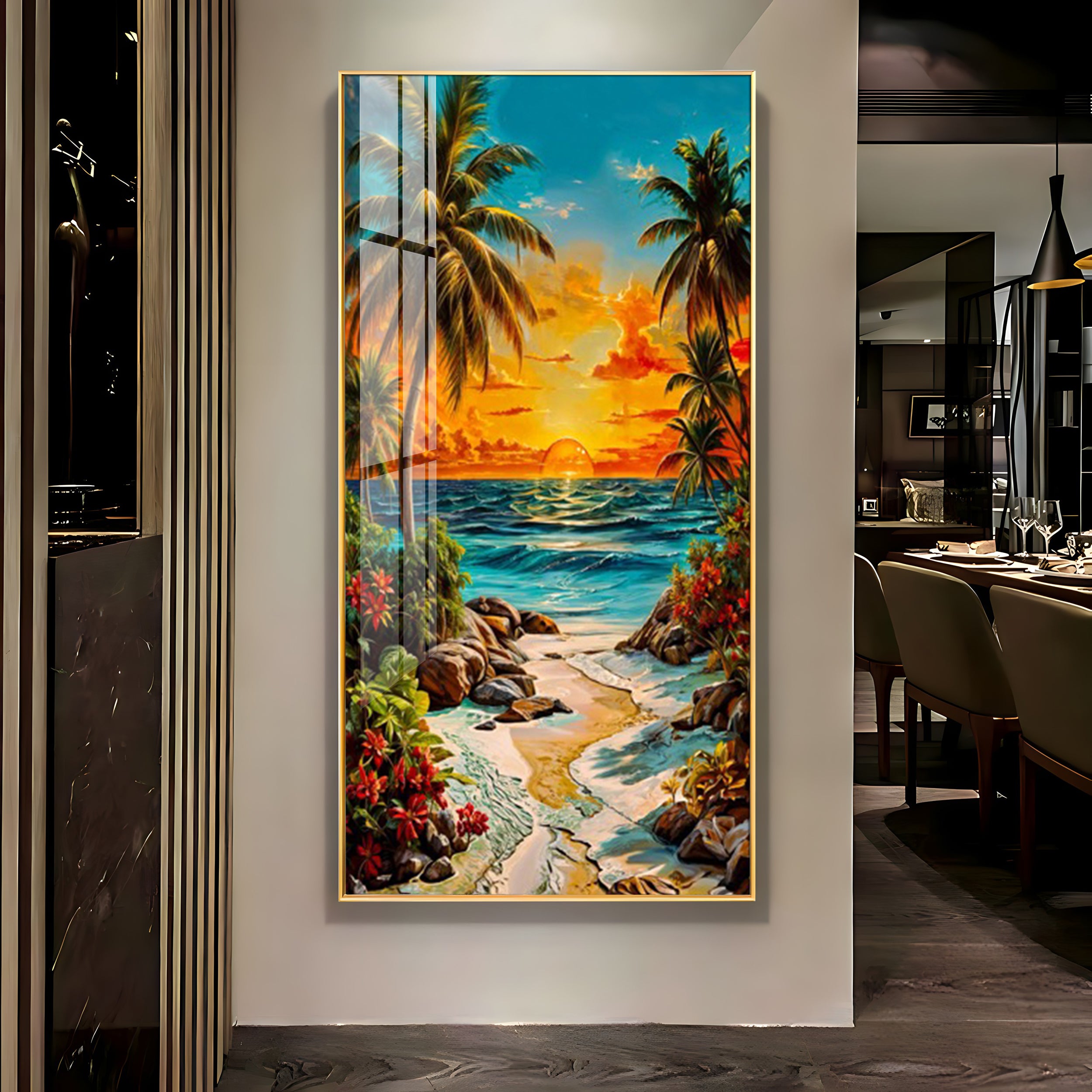 Coastal Bliss Premium Acrylic Vertical Wall Art