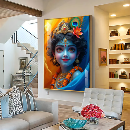 Krishna Smiling Reflection Premium Acrylic Wall Art