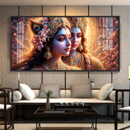 Portrait Of Radha Krishna Connection Premium Acrylic Horizontal Wall Art