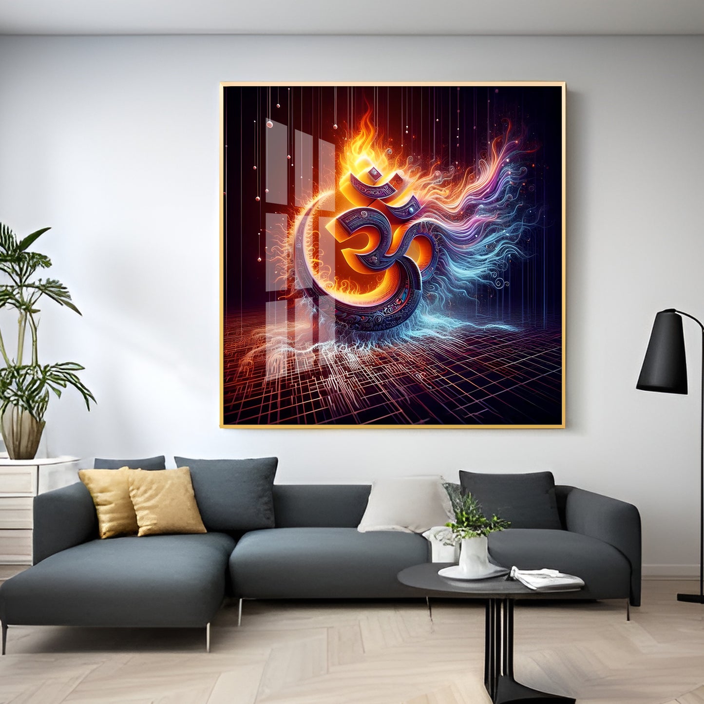 Divine Om Mural Premium Acrylic Square Wall Art