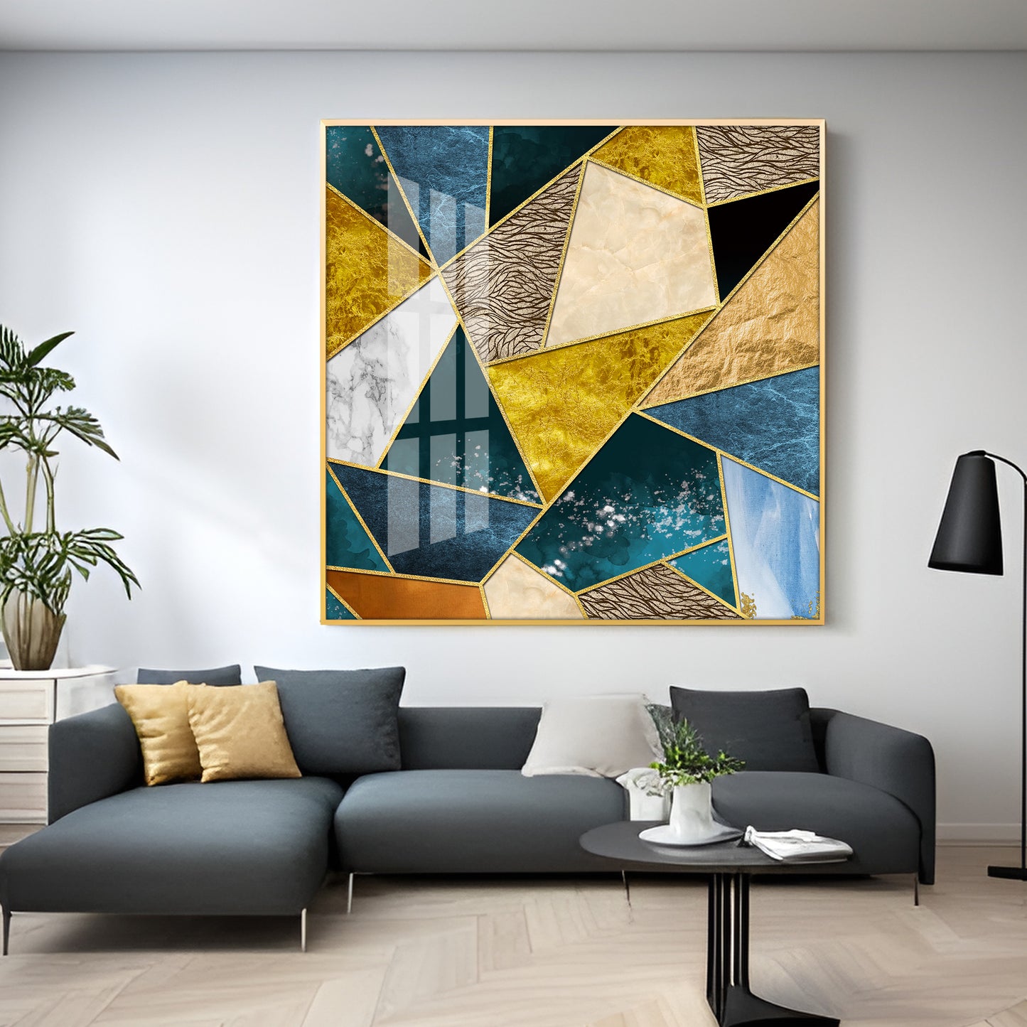 Abstract Colorful Patterns Premium Acrylic Square Wall Art