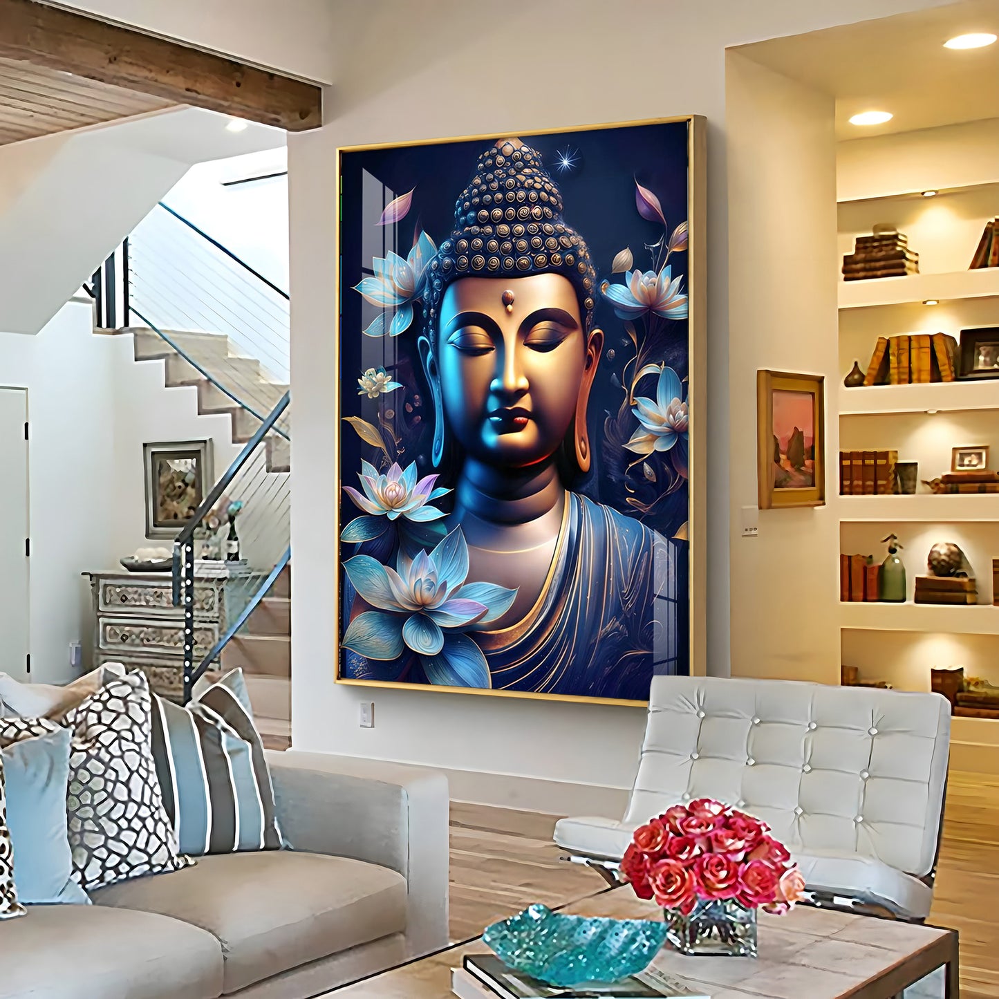 Modern Buddha Premium Acrylic Vertical Wall Art