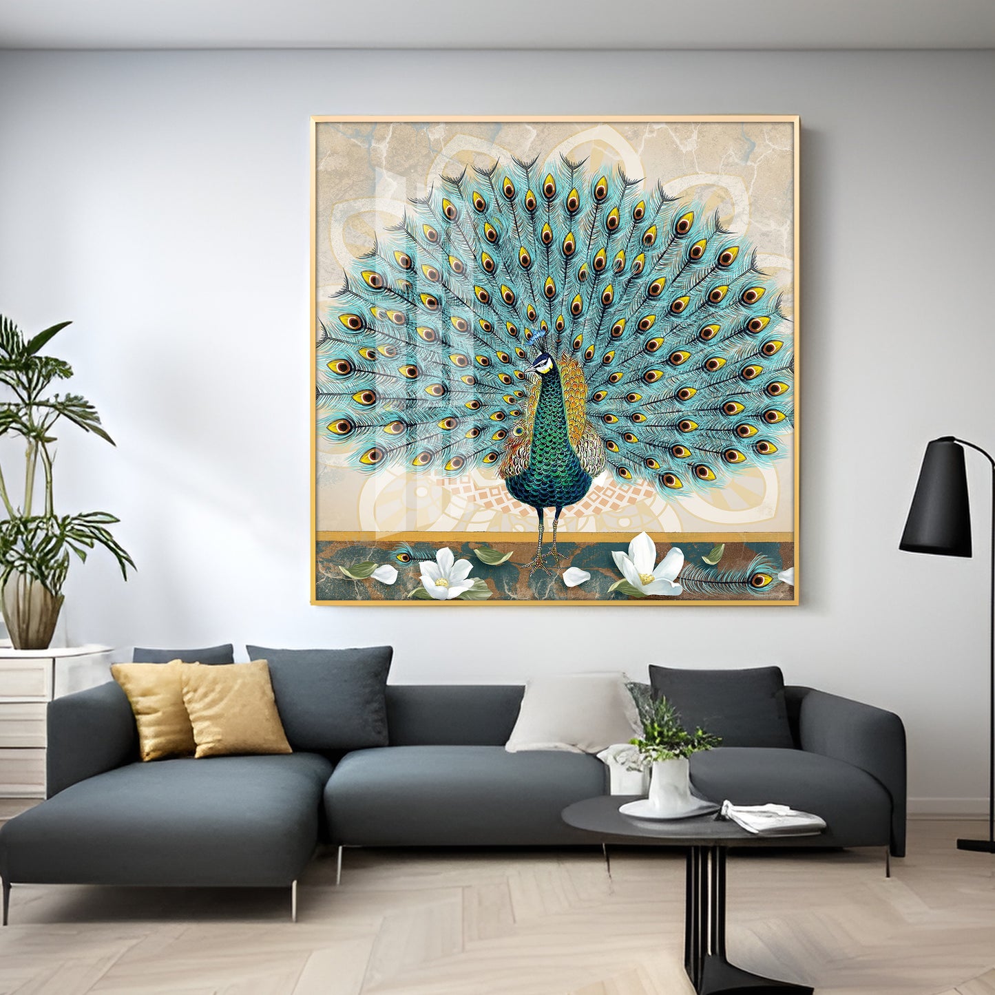 Beautiful Peacock Premium Acrylic Square Wall Art