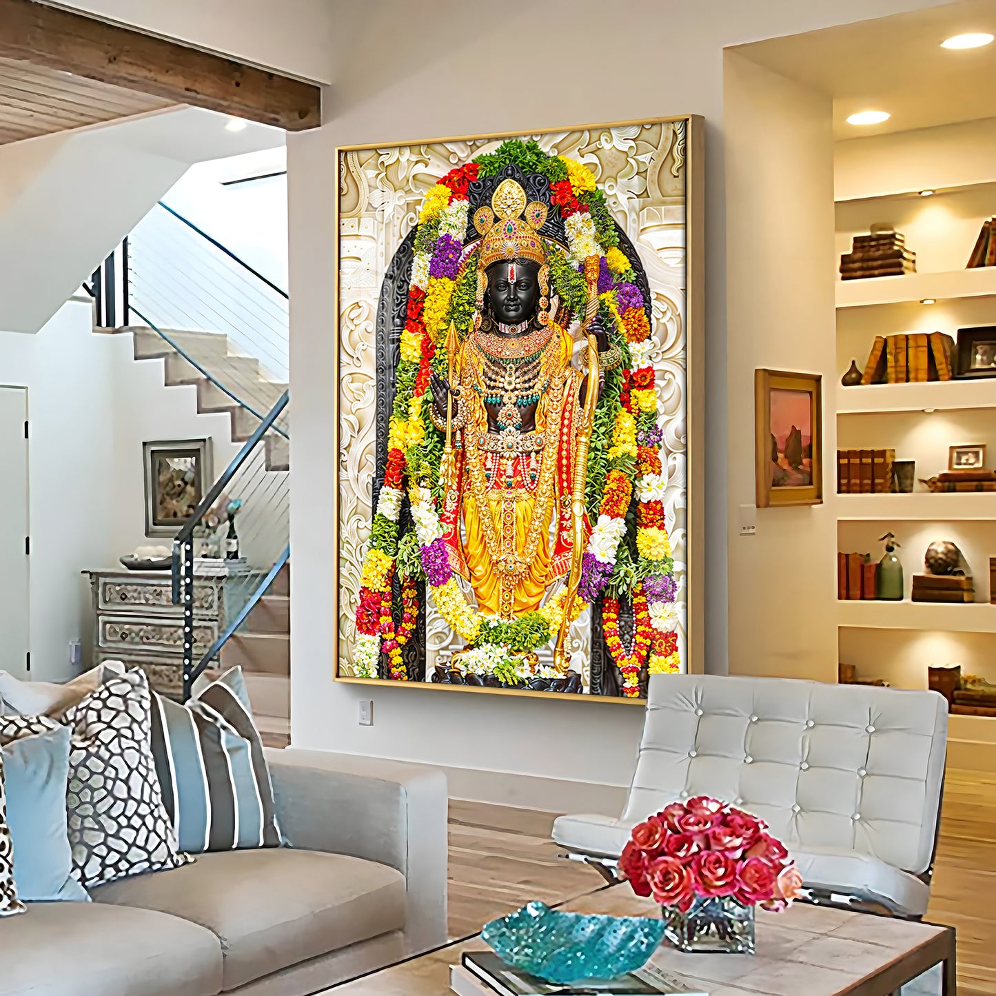 Shri Ram Janmbhoomi Portray Premium Vertical Wall Art