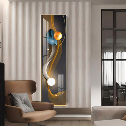 Blue Ember Radiance Premium Acrylic Vertical Wall Art