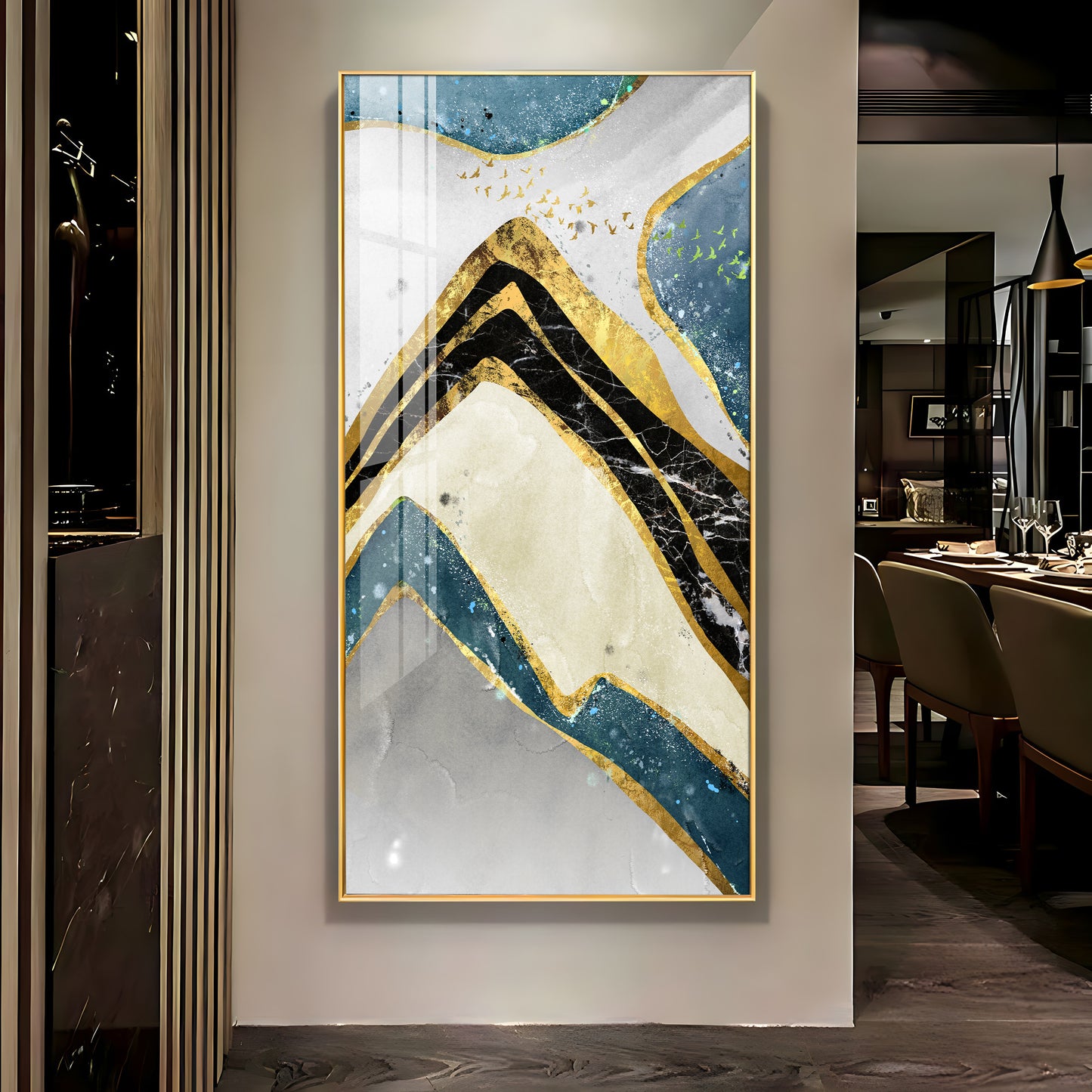 Gilded Glamour Premium Acrylic Vertical Wall Art