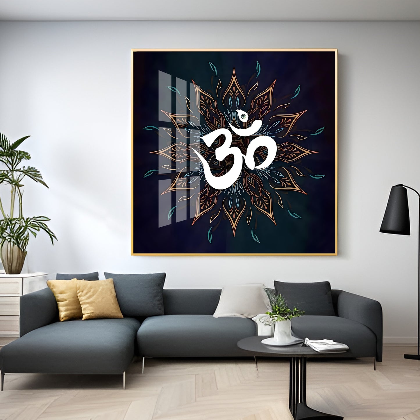 Om Shanti Premium Acrylic Square Wall Art