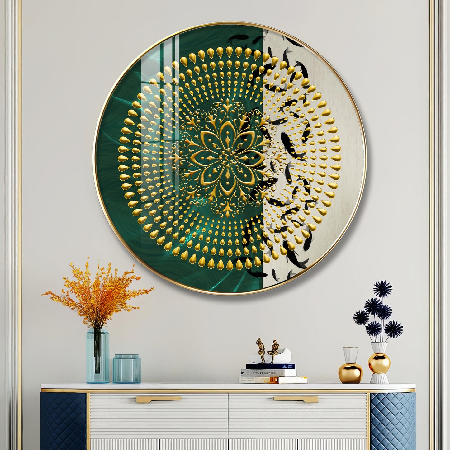 Golden Grove Premium Acrylic Round Wall Art