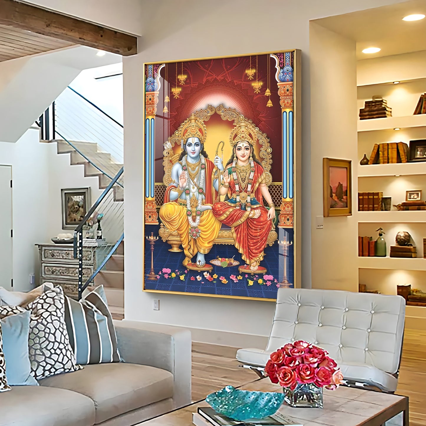 Sita Ram Premium Acrylic Vertical Wall Art