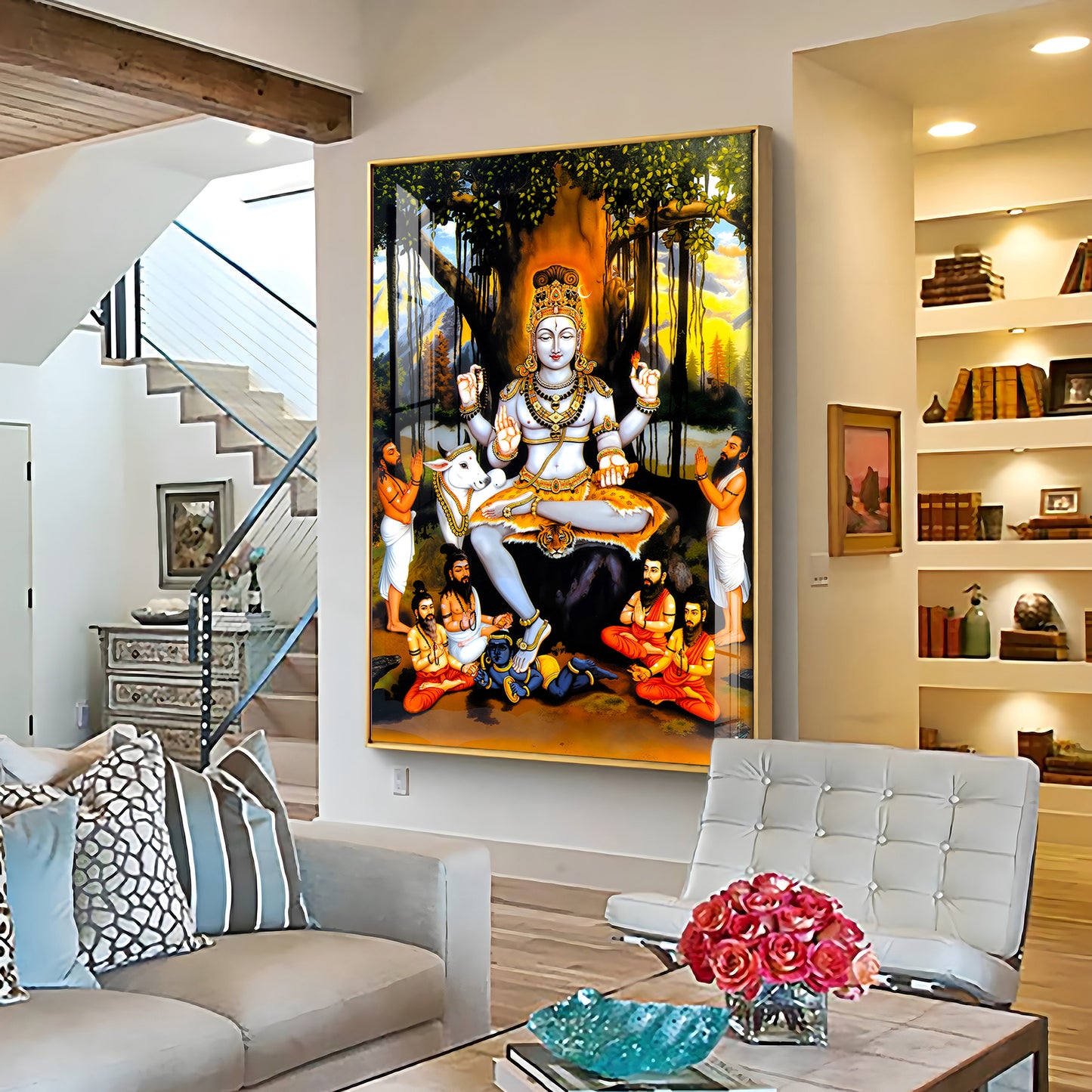 Dakshinamurthy In Lord Shiva Premium Acrylic Vertical Wall Art