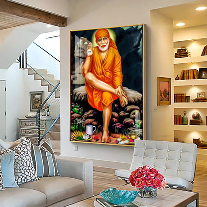 Sri Sai in Tranquil Premium Vertical Acrylic Wall Art