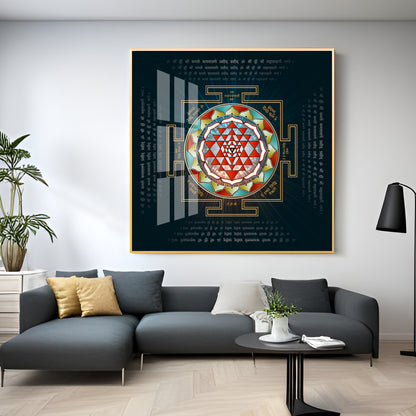 Laxmi Yantra Premium Acrylic Square Wall Art