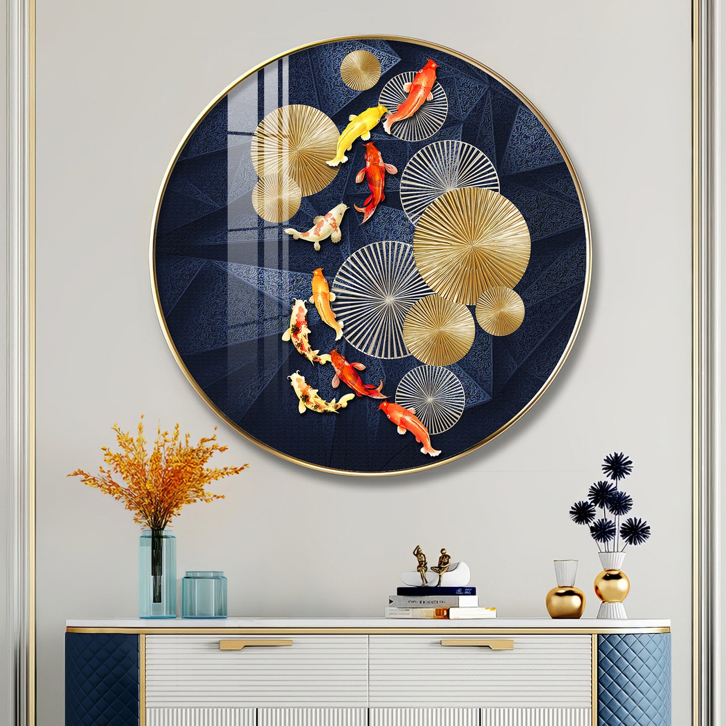 Goldfish Emblem Premium Acrylic Round Wall Art