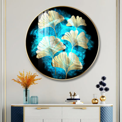 Leaf Medley Premium Acrylic Round Wall Art