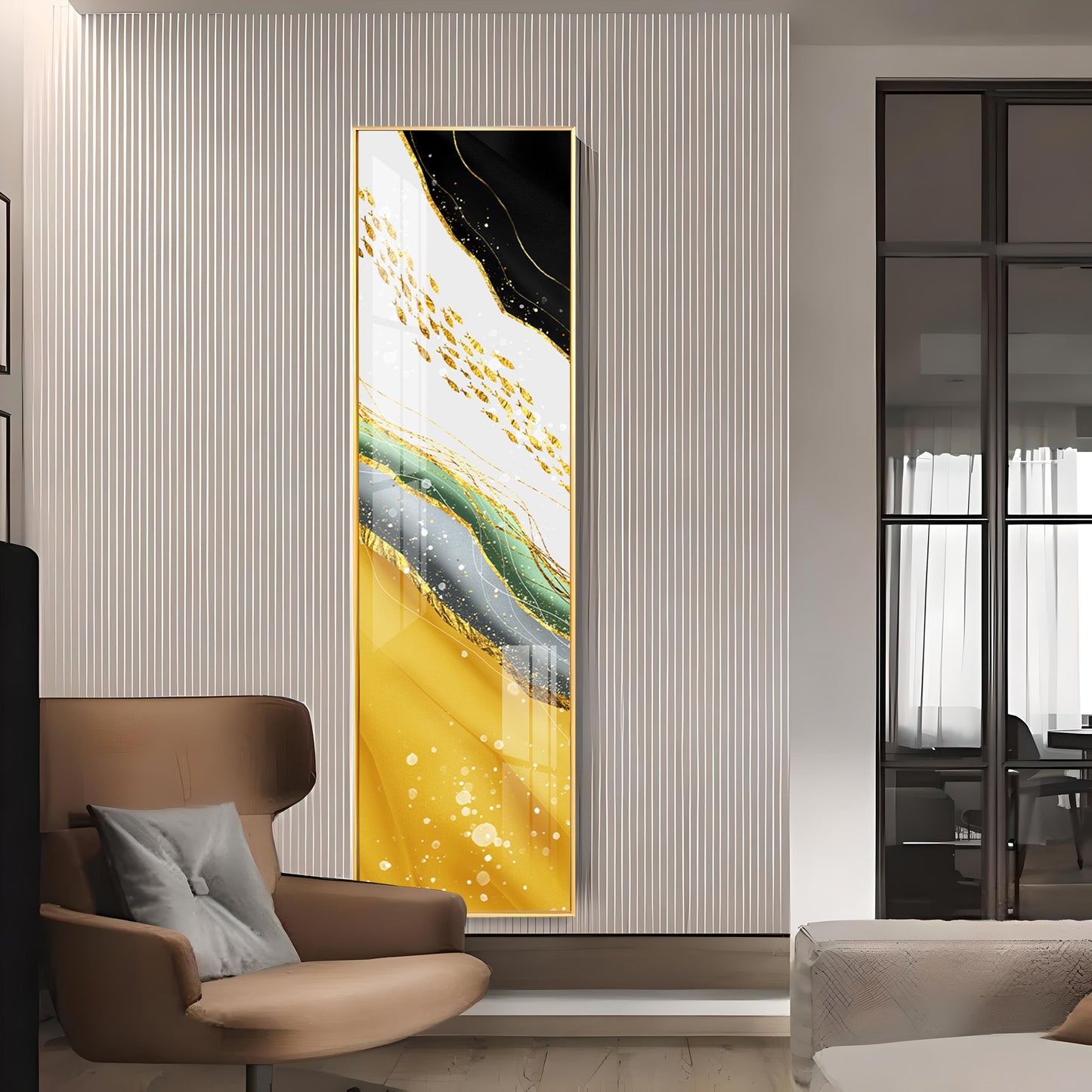 Sparkling Waves Premium Acrylic Vertical Wall Art