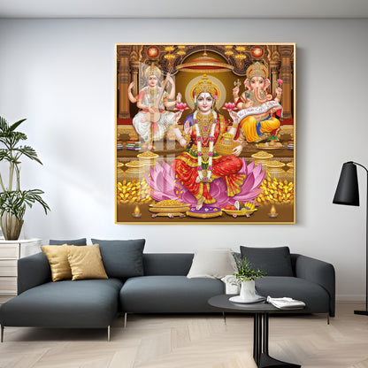 Enchanted Laxmi Ji Divinity Premium Acrylic Square Wall Art