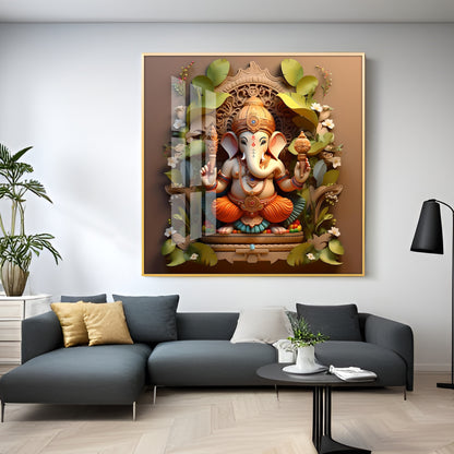 Ekdanta Maharaj Premium Acrylic Square Wall Art