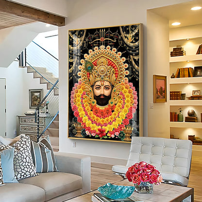 Majestic Shyam Baba Premium Acrylic Vertical Wall Art