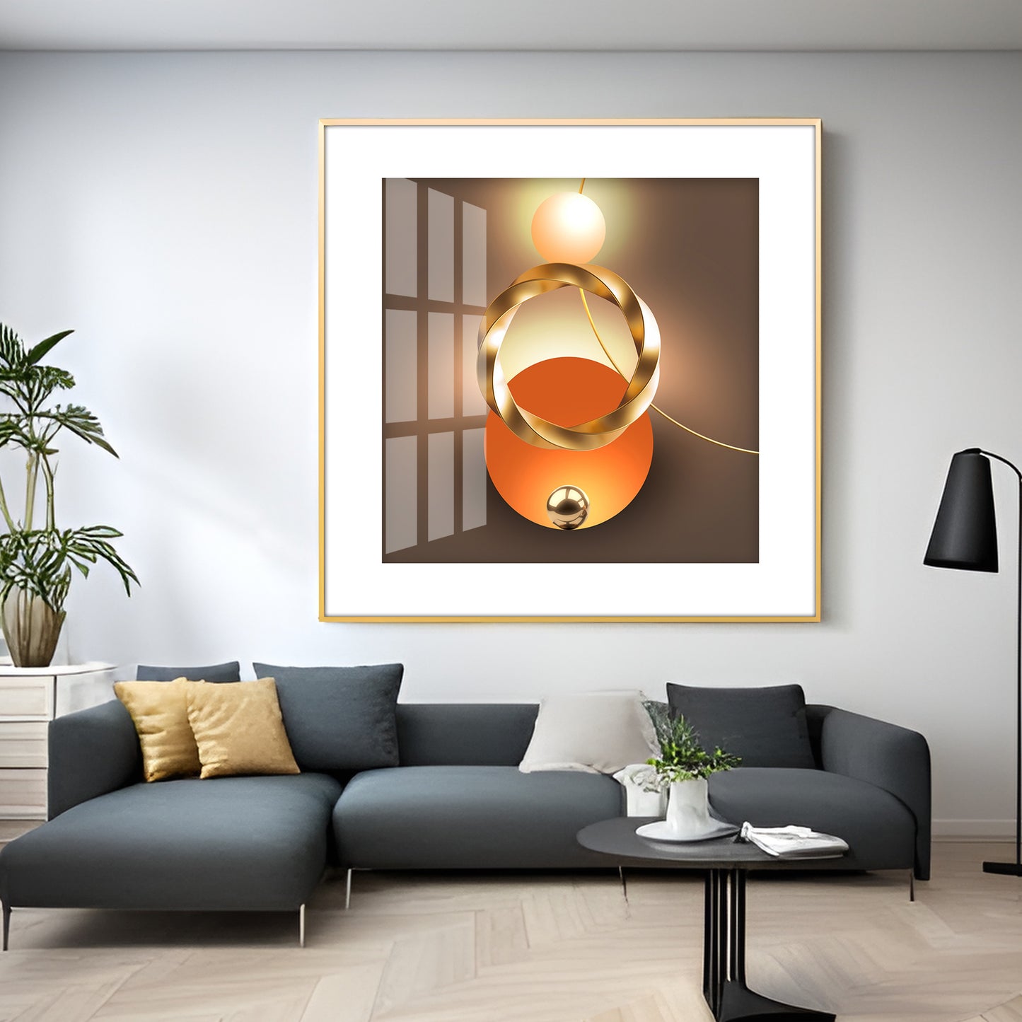 Light And Shadow Premium Acrylic Square Wall Art