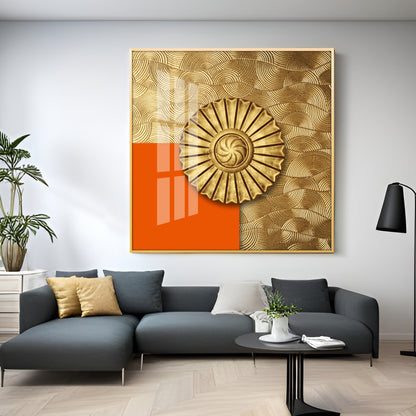 Luxury Golden Mandala Premium Acrylic Square Wall Art