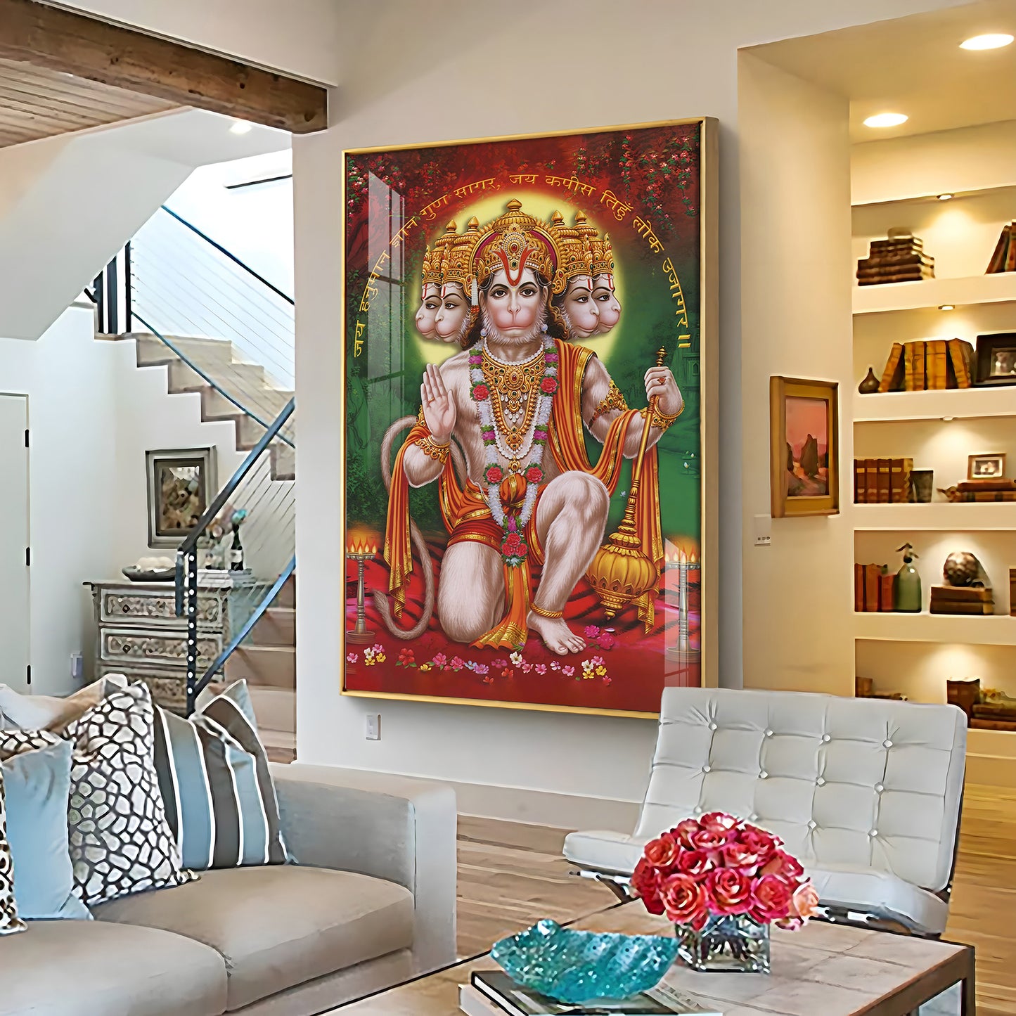 Lord Hanuman Premium Vertical Acrylic Wall Art