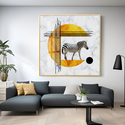 Roaming Zebra Premium Acrylic Square Wall Art