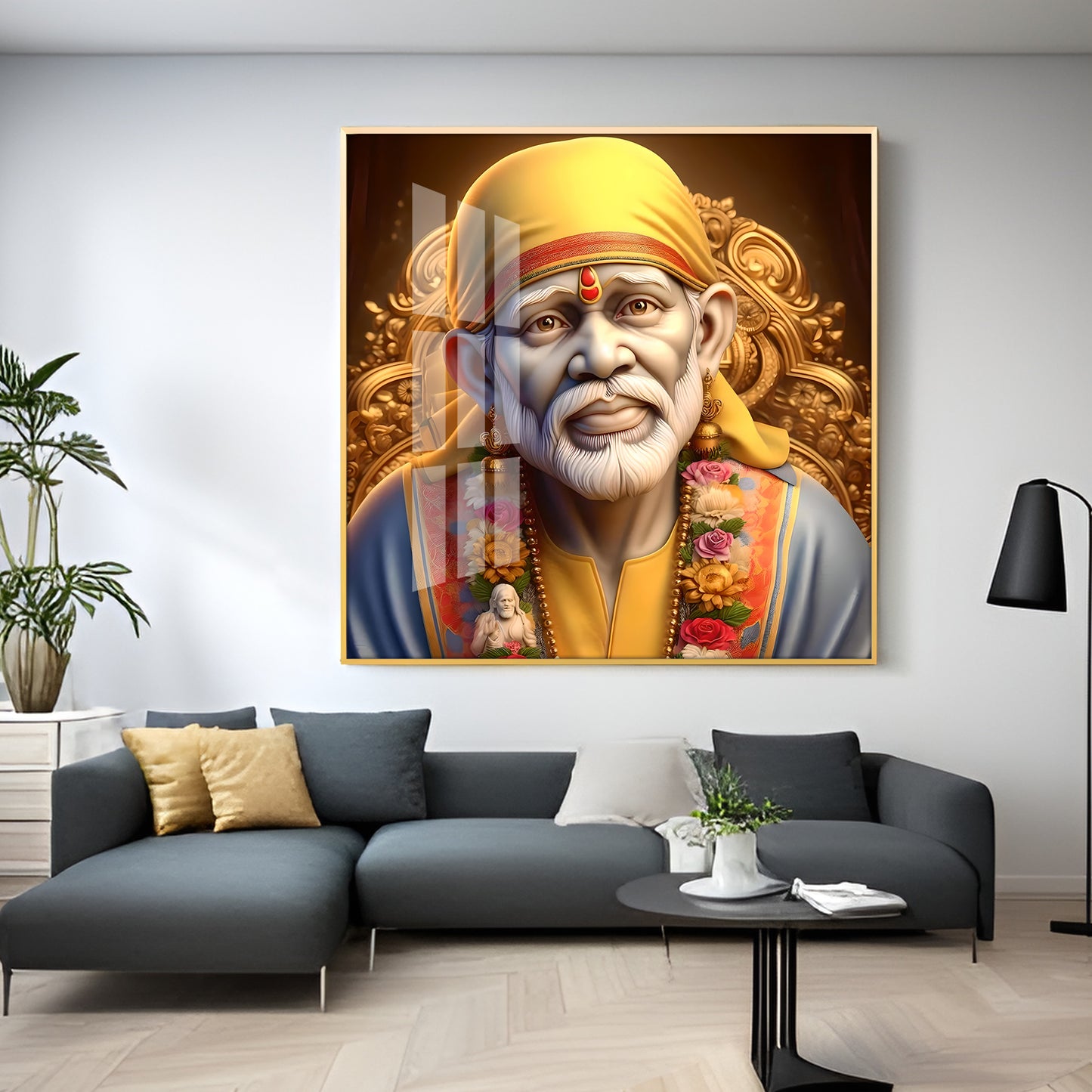 Sai Baba of Shirdi Premium Acrylic Square Wall Art