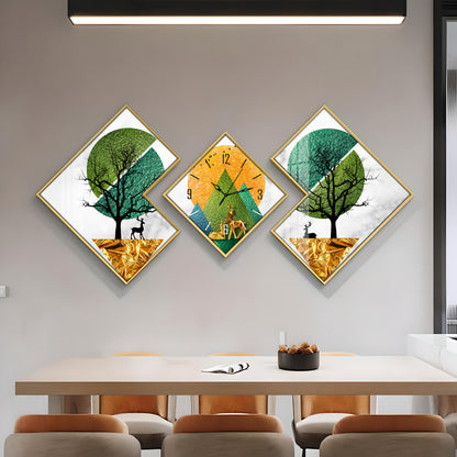 Green Forest Premium Acrylic Wall Clock