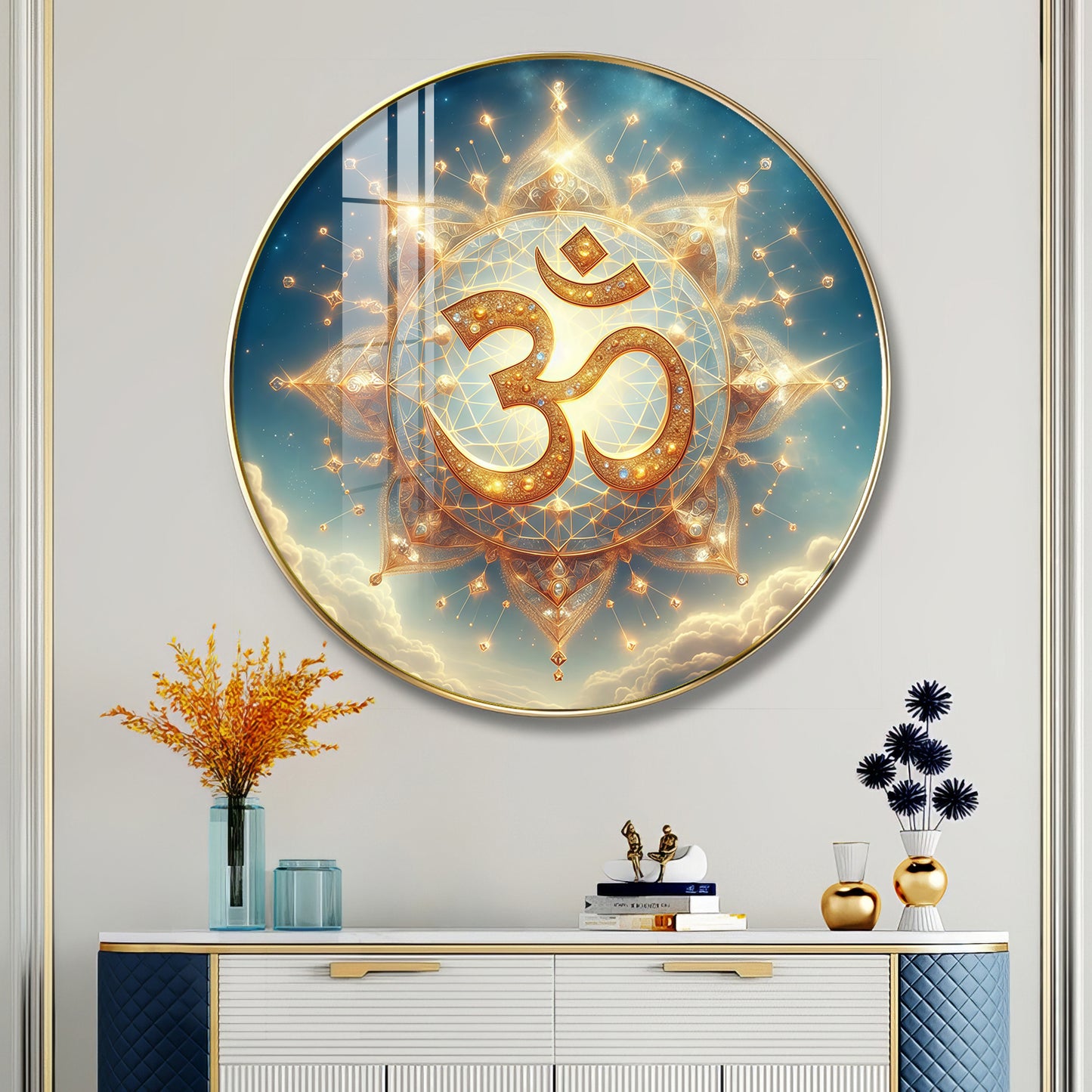 Om Incarnation Premium Acrylic Round Wall Art