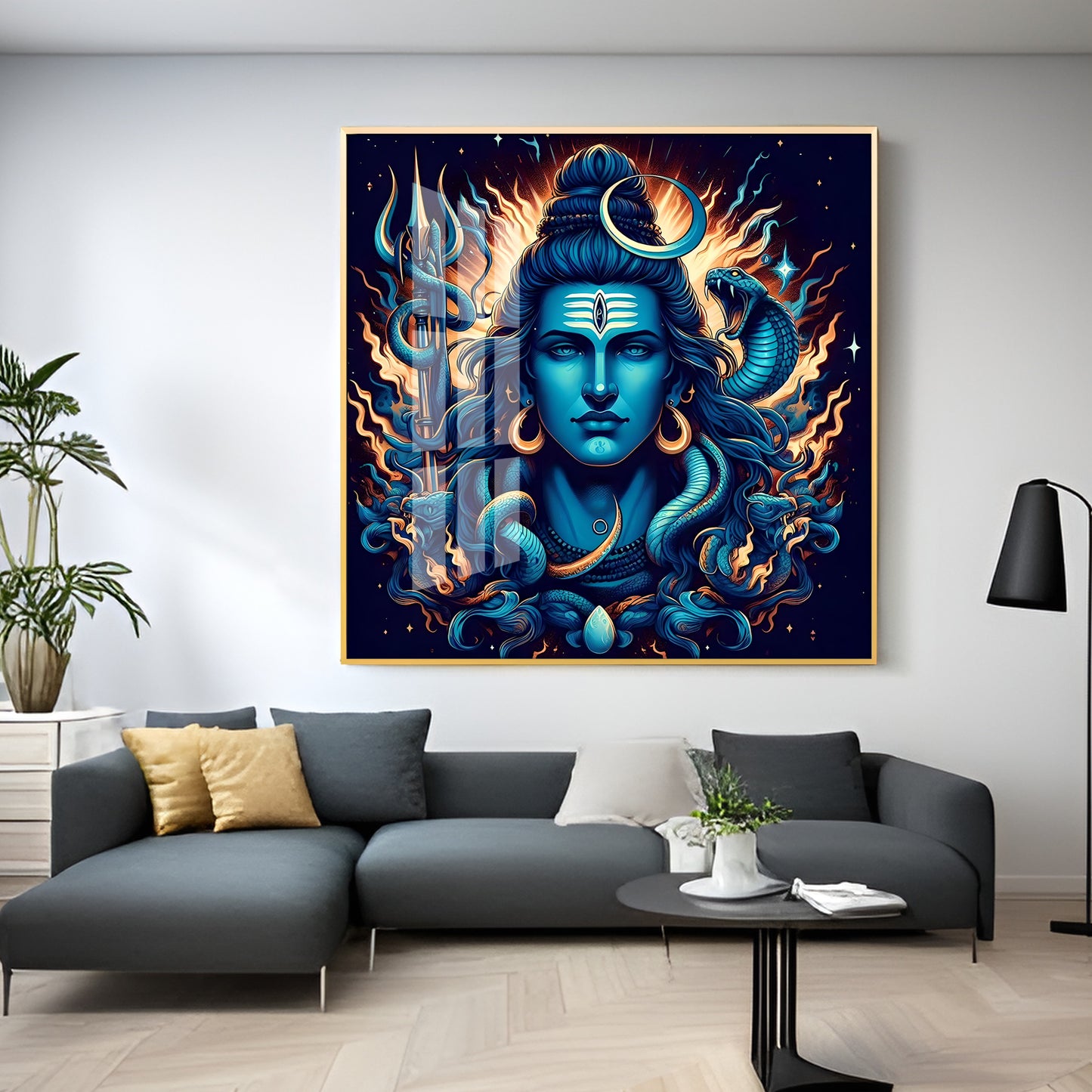 Lord Mahadev Shiva Premium Acrylic Square Wall Art