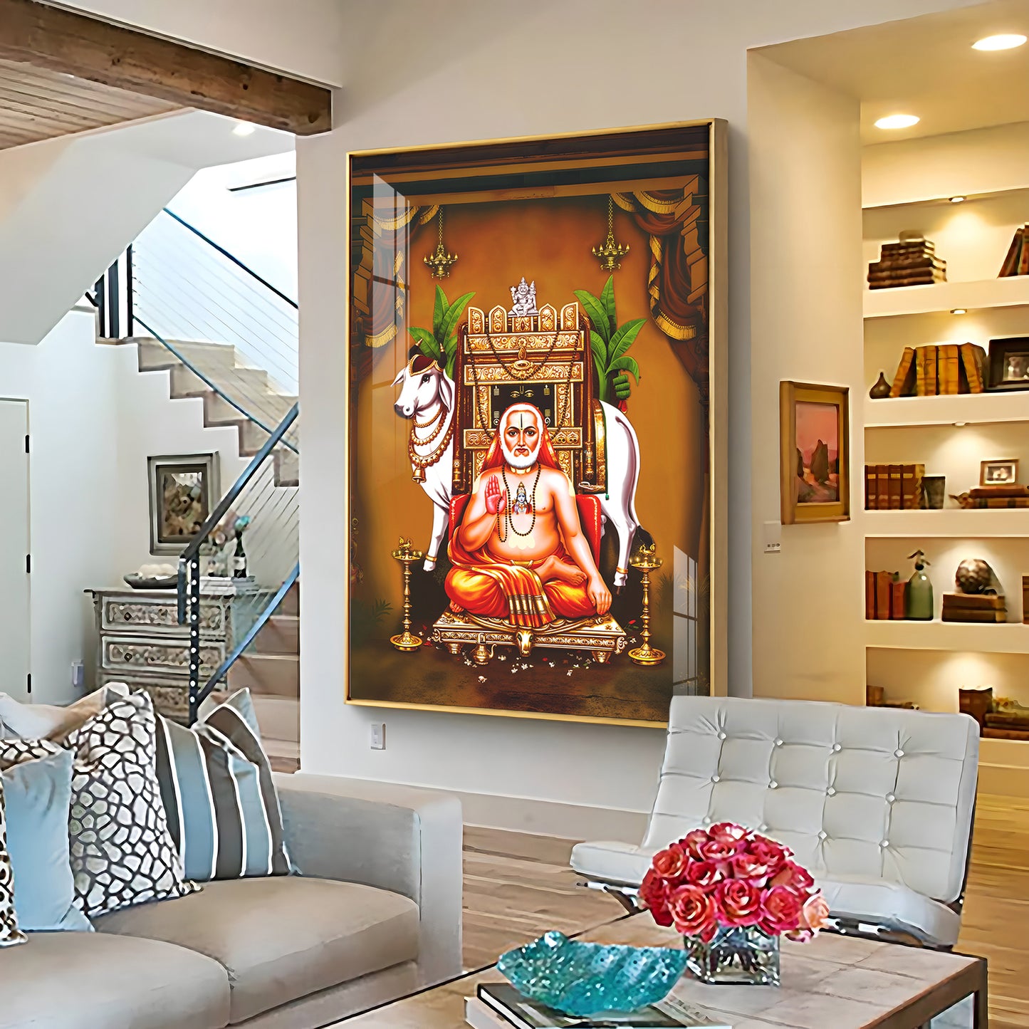 Sri Raghavendra Swamy Premium Acrylic Vertical Wall Art