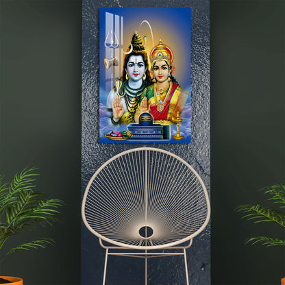 Lord Mahadev with Goddess Parvati Acrylic Wall Art