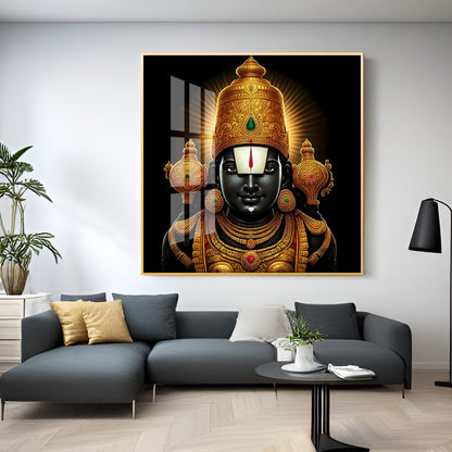 Ethereal Lord Venkateswara Swami Premium Acrylic Square Wall Art