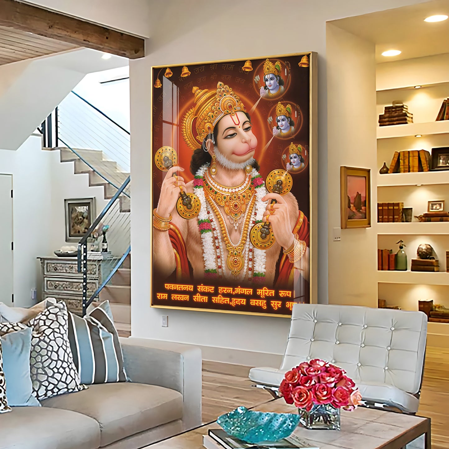 Wisdom of Hanuman Premium Vertical Acrylic Wall Art