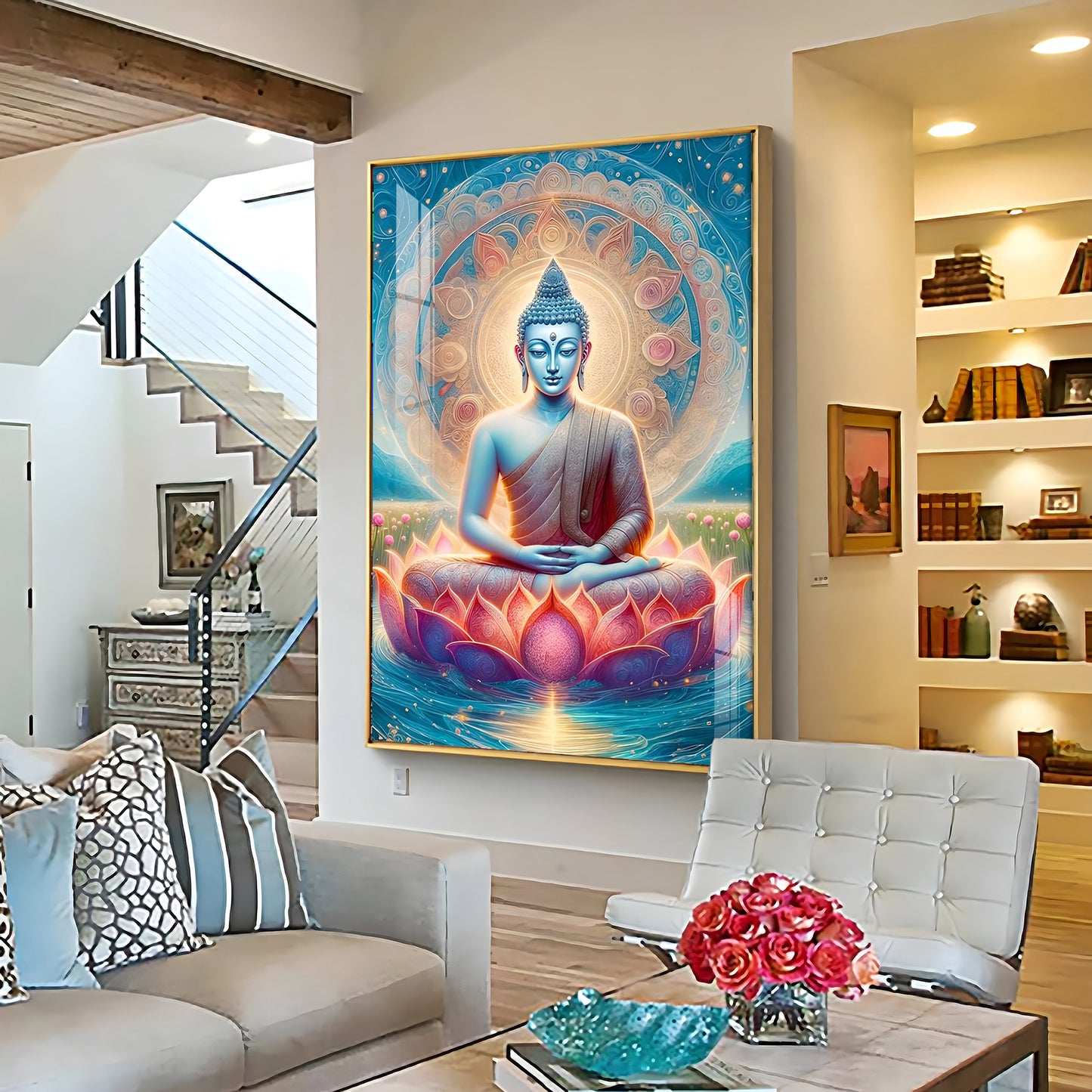 Dharvika buddha Premium Acrylic Vertical Wall Art