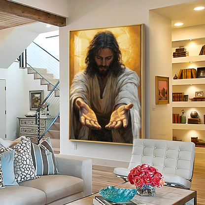 Faithful Jesus Hands Premium Acrylic Wall Art