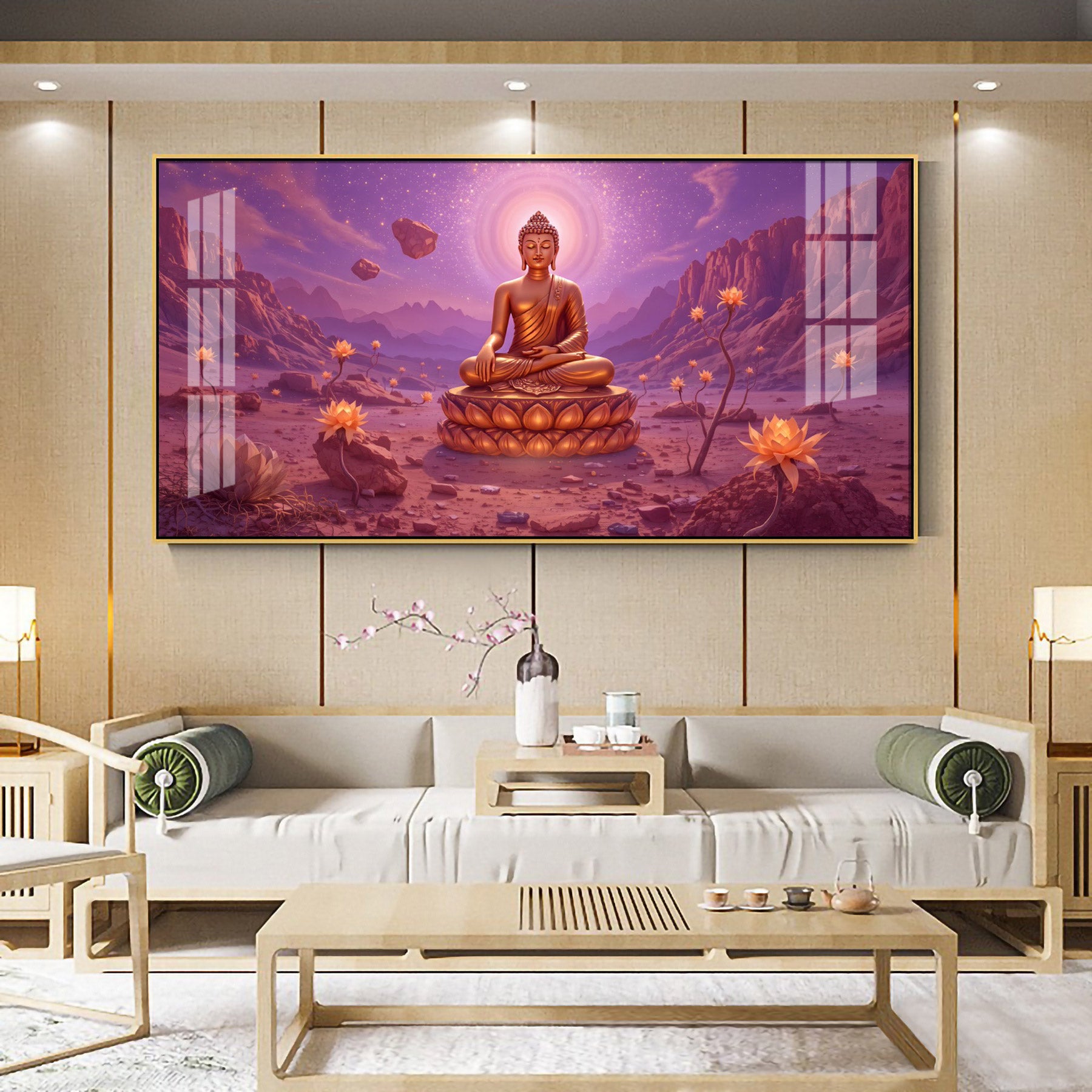 Mystic Buddha Retreat Premium Acrylic Horizontal Wall Art