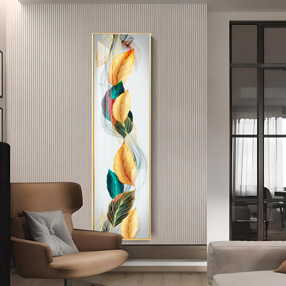 Flowing Leaves Premium Acrylic Vertical Wall Art