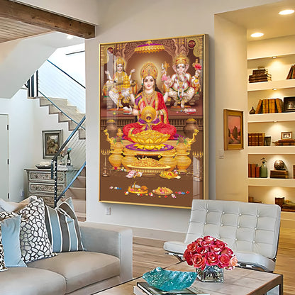 Transcendent Grace Of Maha Laxmi Ji Premium Acrylic Vertical Wall Art