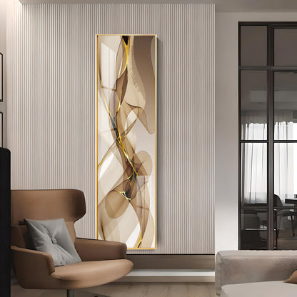 Black Gold Abstract Vertical Premium Acrylic Vertical Wall Art