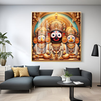 Celestial Harmony of Lord Jagannath Premium Acrylic Square Wall Art