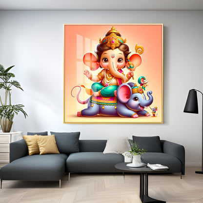 Shree Lambodar Premium Acrylic Square Wall Art