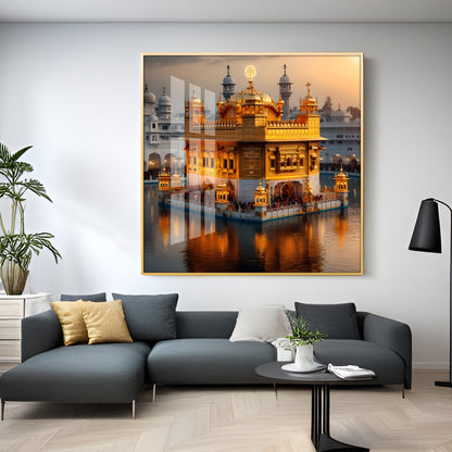 The Golden Temple of Amritsar Premium Acrylic Square Wall Art