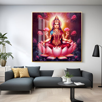 Maa Laxmi Premium Acrylic Square Wall Art