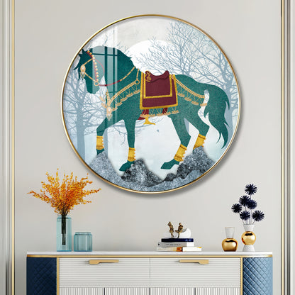 Horse Haven Premium Acrylic Round Wall Art