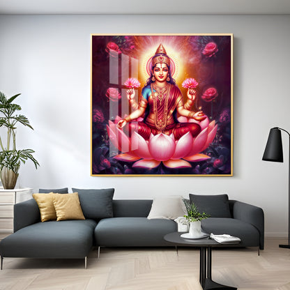 Maa Laxmi Premium Acrylic Square Wall Art