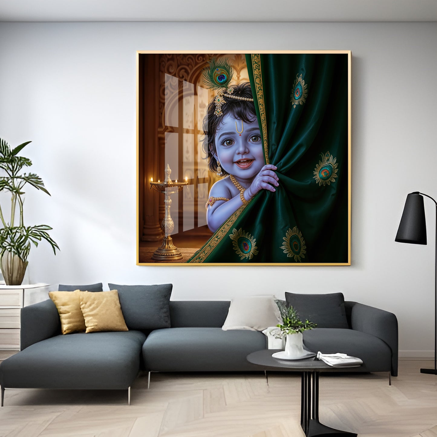 Little Lord kanha Premium Acrylic Square Wall Art