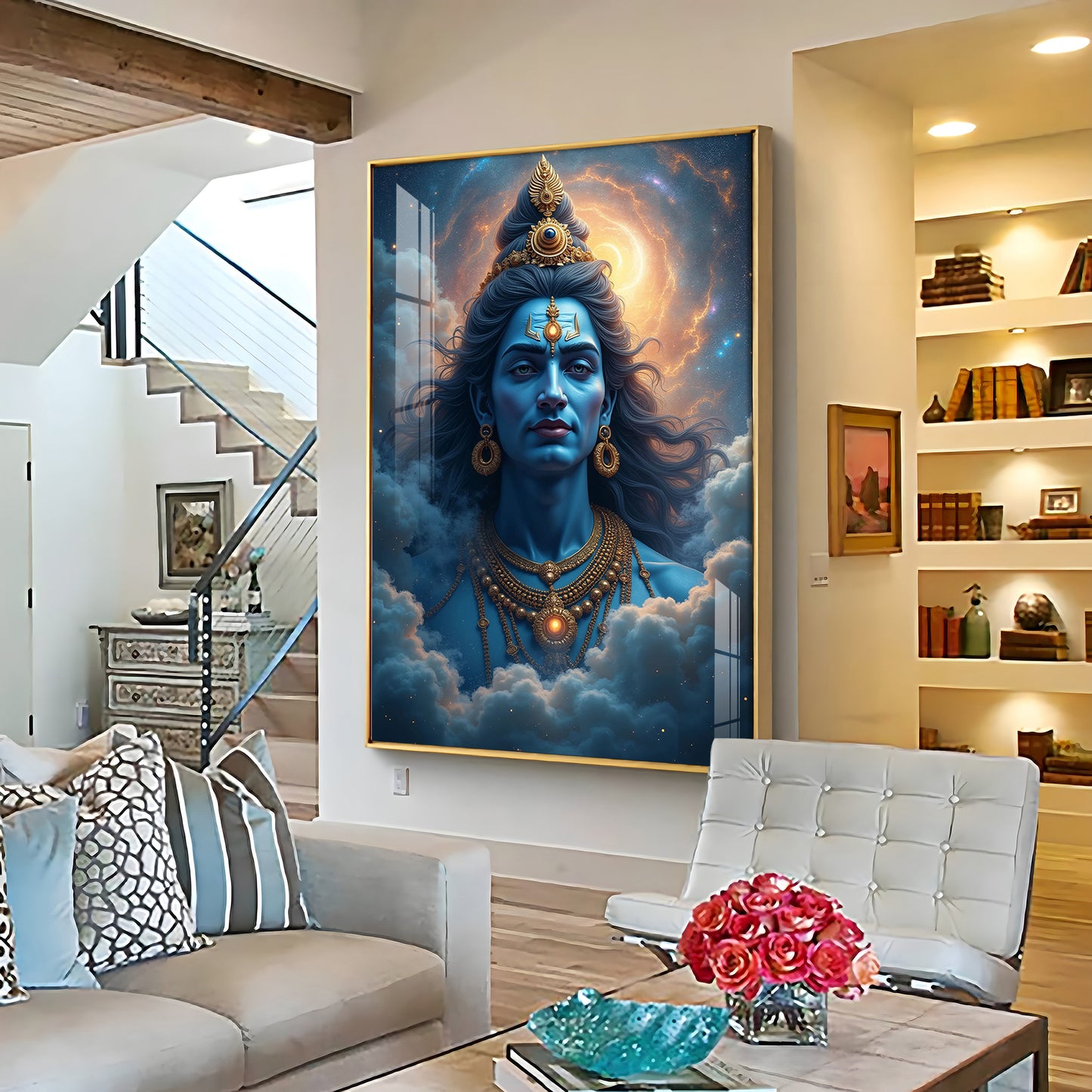 Lord Shiva Cloudscape Premium Acrylic Wall Art